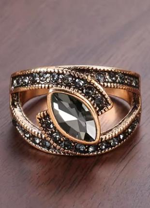Брендова каблучка перстень бронзового кольору, розмір 18