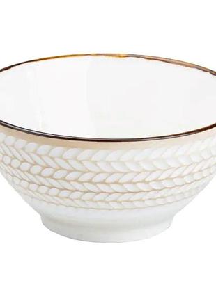 Пиала круглая фарфоровая 11 см белая hp23386