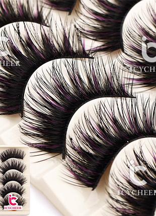 Набір накладних вій icycheer 5 пар сині + чорні