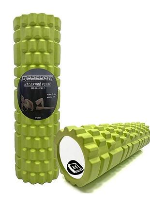 Массажный ролик easyfit ef-2027-gn, eva-пена, салатовый, 45×14 см - для йоги, фитнеса, реабилитации