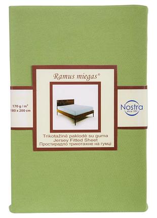 Простынь трикотажная на резинке 140х200 пакистан зеленый