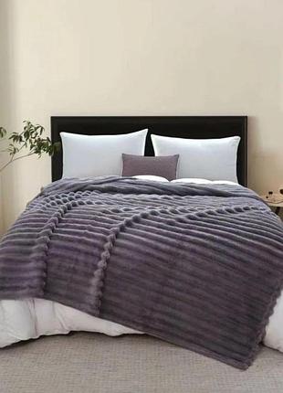 Плед двуспальный koloco "королевский шарпей" 6 см 180 х 200 см (40002) темно-серый