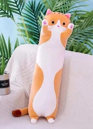 Игрушка детская кот батон 70 см коричневый