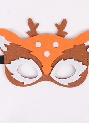 Детская маска на лицо олень one size разноцветный