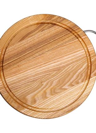 Разделочная деревянная доска круглая 25 см ясень c8w250