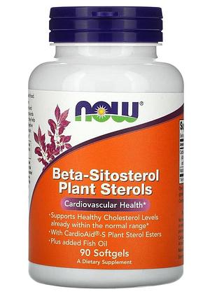Бета-ситостерол, beta-sitosterol, now foods, рослинні стероли, 90 гелевих капсул
