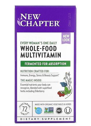 New chapter, every woman, ежедневная мультивитаминная добавка для женщин, 72 вегетарианских таблетки