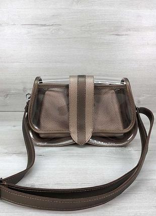 Прозрачная сумка силиконовая кросс-боди 2 в 1 miranda разные цвета золото