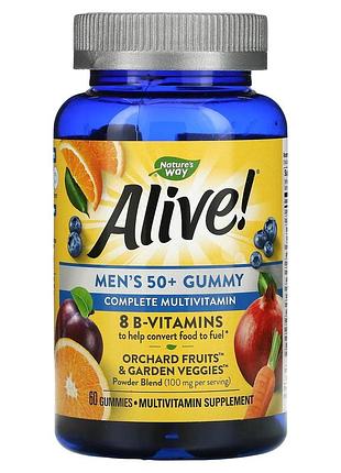 Nature's way, живой! жувальні вітаміни для чоловіків 50+, чудовий фруктовий смак, 60 жувальних таблеток