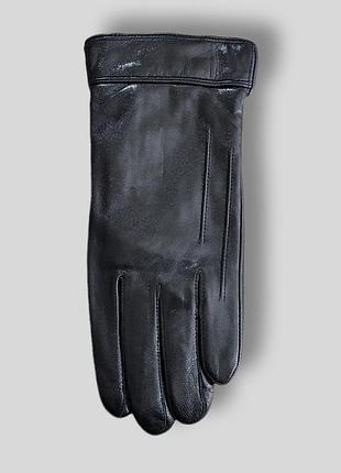 Перчатки мужские кожаные черные с шерстяной подкладкой (лайка) 10.5
