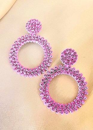 Серьги бижутерия цветные стразы