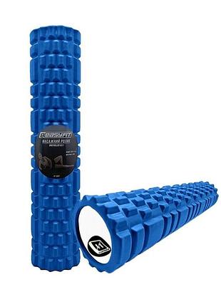 Массажный ролик easyfit ef-2037-bl, eva-пена, синий, 60×14 см - для йоги, фитнеса, реабилитации