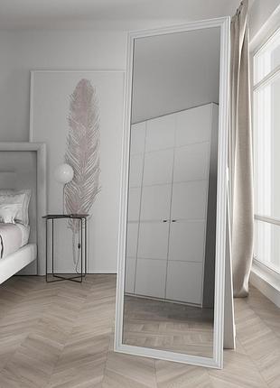 Напольное белое зеркало 178х58 стильное примерочное в узкой раме, зеркало стоячее в комнату дизайнерское