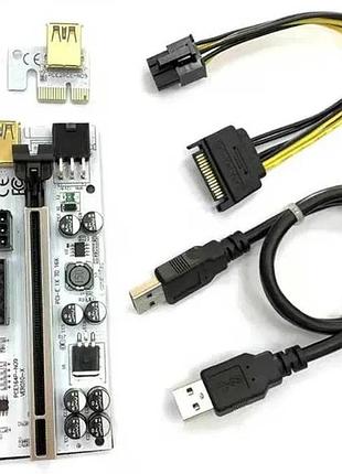 2022 г. райзер универсальный ver010x 6 pin/molex/sata 60 см usb pci-e