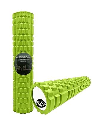 Масажний ролик easyfit ef-2037-gn, eva-піна, салатовий, 60×14 см - для йоги, фітнесу, реабілітації