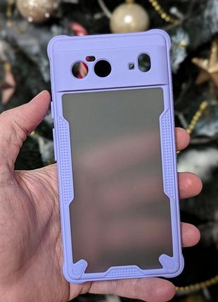 Матовый противоударный чехол frosted-pc-airbag для google pixel 6 purple