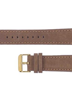Ремешок для часов 22 мм нубук коричневый-золото