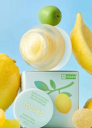 Лимонний скраб-маска для губ tocobo lemon sugar scrub lip mask 20g.