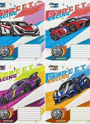 Зошити на 12 аркушів, коса лінія,10 шт в наборі