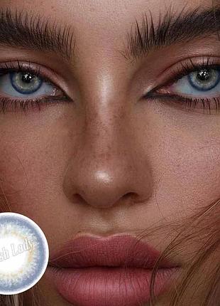 Линзы цветные для глаз натуральные голубые caribbean blue natural подходят для светлых глаз
