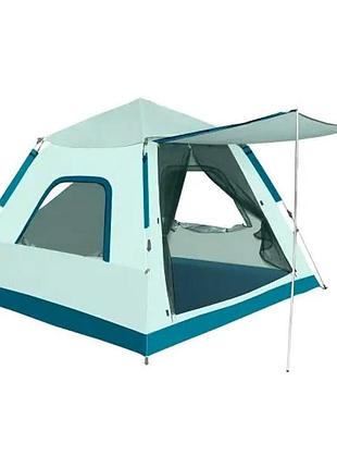 Палатка кемпинговая 3-местная с тентом 235*235*155 см синий lu005bl