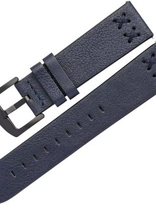 Кожаный ремешок для huawei watch 3 / 3 pro / gt 2 46 мм / gt2 pro / gt 2e / magic синий