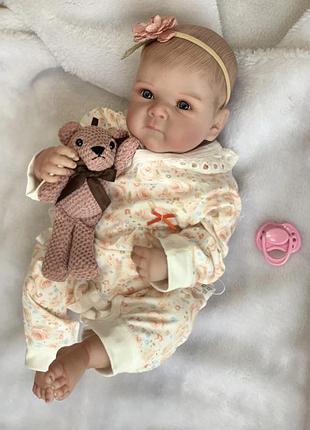 Силиконовая коллекционная кукла реборн младенец новорожденная девочка пупс салли (виниловая кукла) reborn 45