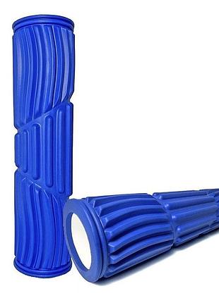 Масажний ролик easyfit ef-3702-bl, eva-піна, синій, 45×11 см - для йоги, фітнесу, реабілітації