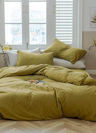 Постільна білизна гірчиця ранфорс meriset - двоспальний