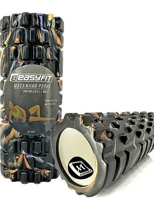 Масажний ролик easyfit ef-2021-bk, eva-піна, чорний, 33×14 см - для йоги, фітнесу, реабілітації