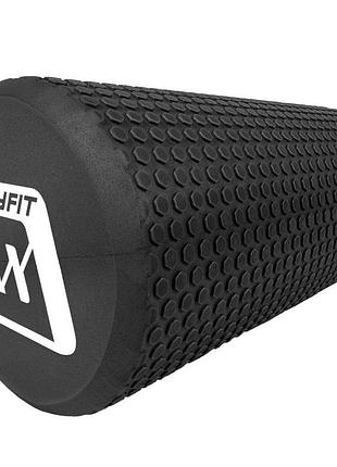 Массажный ролик easyfit ef-2024-bk, eva-пена, чёрный, 30×14.5 см - для йоги, фитнеса, реабилитации