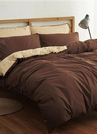 Пододеяльник 145х215см +наволочки 50х70 2шт поплин люкс микс карамель+шоколад moonlight