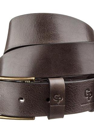 Ремень мужской с закругленной пряжкой grande pelle 11272 капучино