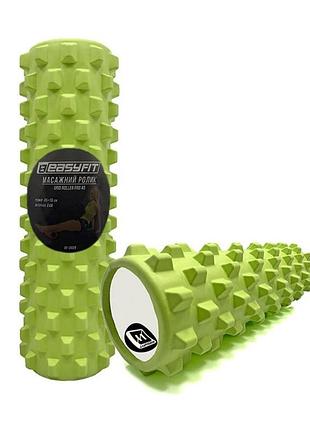 Масажний ролик easyfit ef-2029-gn, eva-піна, салатовий, 45×14 см - для йоги, фітнесу, реабілітації