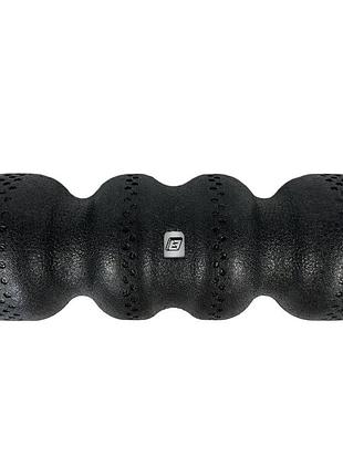 Масажний ролик easyfit ef-2040, epp-піна, чорний, 45×15 см - для йоги, фітнесу, реабілітації