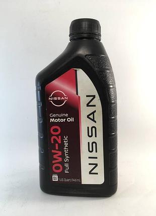 Мастило моторне nissan genuine motor oil 0w20 1l, 999pk000w20n