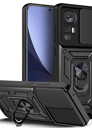 Ударопрочный чехол camshield serge ring для xiaomi redmi note 12s черный