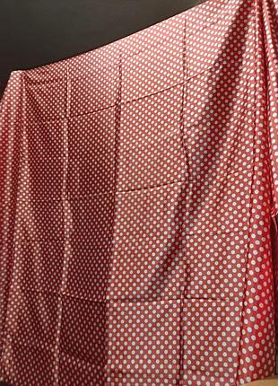 Відріз тканини атлас ,червоний горошок