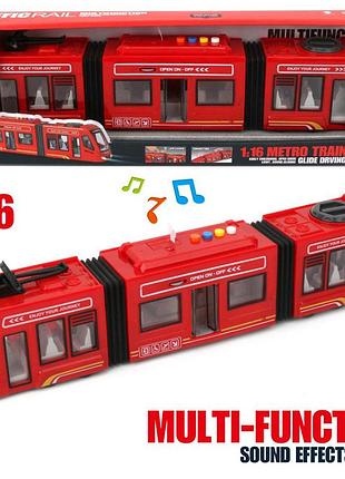 Электропоезд игрушка 1:16 metro train со звуковыми эффектами, подсветкой и открывающимися дверями