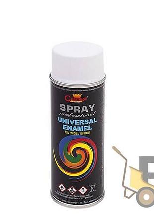 Фарба аерозольна champion універсальна 400 мл, біла глянцева ral 9003