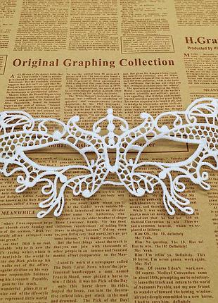 Маска маскарадная из кружева 18 на 8 см белый