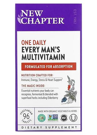 New chapter, every man's one daily multi, мультивитаминная добавка из цельных продуктов для мужчин, 96