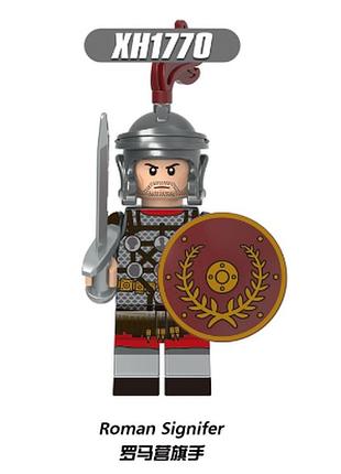 Конструктор фигурка античный римский легионер солдат сигнифер с мечом