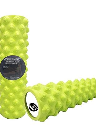 Массажный ролик easyfit ef-2051-gn, eva-пена, салатовый, 45×14 см - для йоги, фитнеса, реабилитации