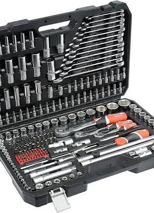 Набір торцевих головок: квадрат 1/2", 3/8", 1/4" з інструментами, насадками. 216 шт(y