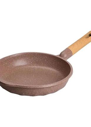 Алюминиевая сковорода 1,8 л, мраморное антипригарное покрытие, ø 24 см, толстое дно, кофейный mgc hp-4-418co