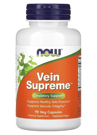 Поддержка для вен, vein supreme, now foods, 90 вегетарианских капсул