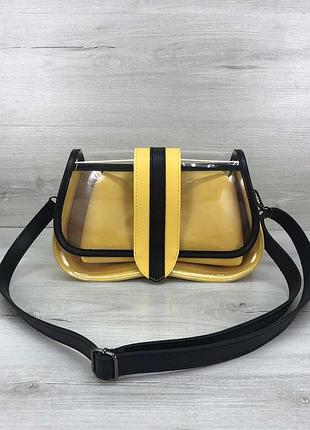 Прозрачная сумка силиконовая кросс-боди 2 в 1 miranda разные цвета желтый