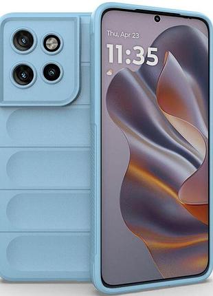 Протиударний силіконовий чохол для motorola edge 50 neo блакитний мікрофібра