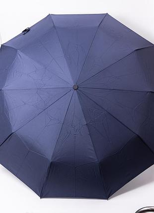 Зонт автоматический с деревянной ручкой классический из полиэстера диаметр 116 см синий hp-23-8bl